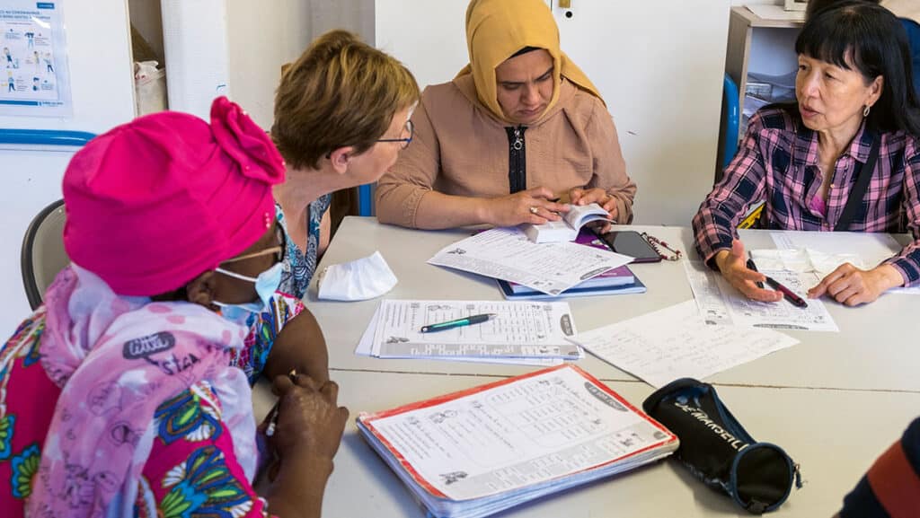 Cours collectif à l'Association Cultures Insertion et Prévention (ACIP). Photo Dominique Levesque 2025
