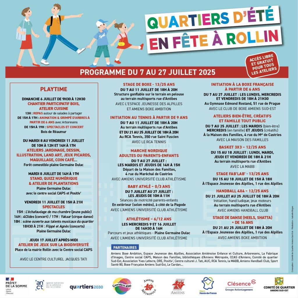 Quartier d'été en fête à Rollin : programme de juillet 2025