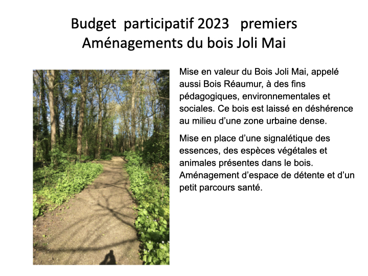 AG 2025 - rapport d'activité - aménagement du bois Joli mai