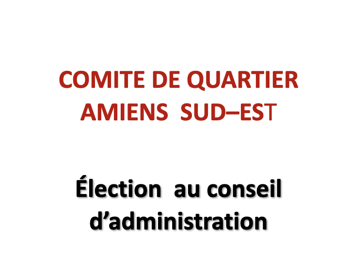 AG 2025. Élection au Conseil d'administration