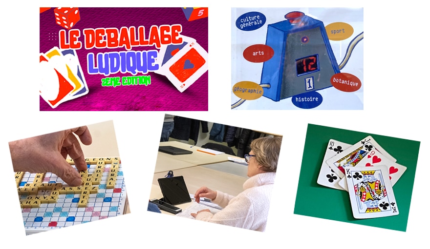 Les activités au Comité de quartier : la belote, le scrabble Duplicate, Question pour un champion, la Malle Ludique.