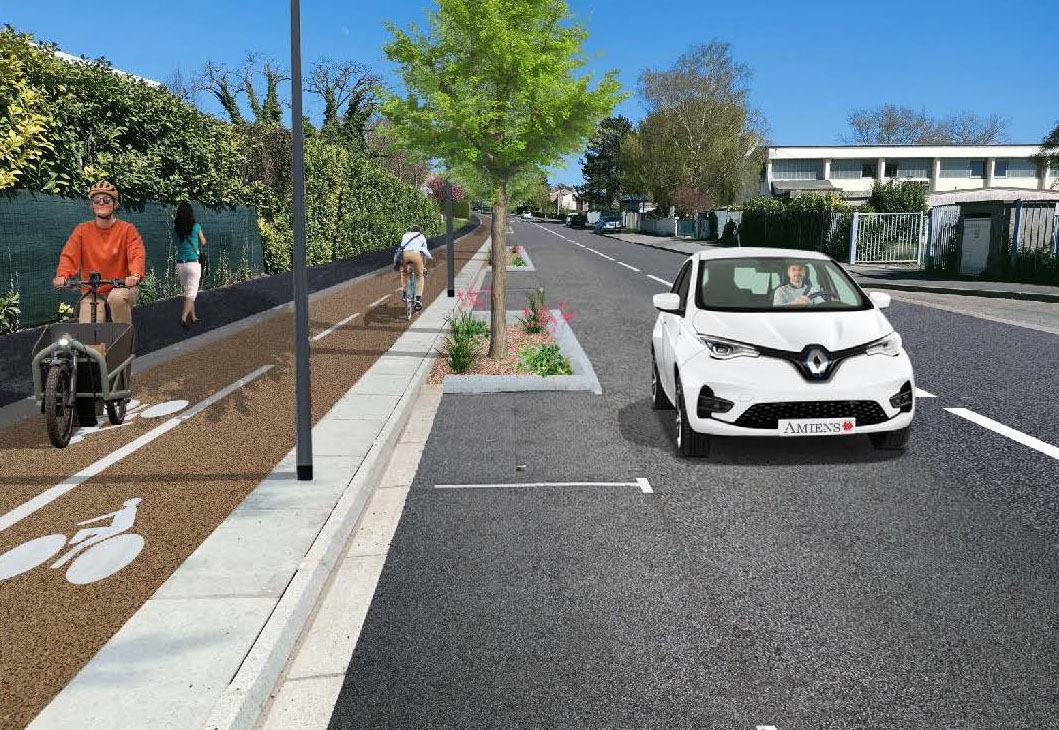 Rénovation de la rue Jean-Marc Laurent et aménagement d'une piste cyclable bidirectionnelle.