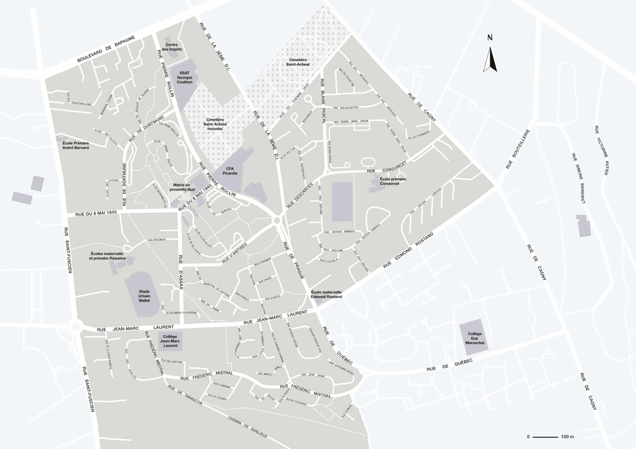 Plan du quartier Amiens Sud-Esst