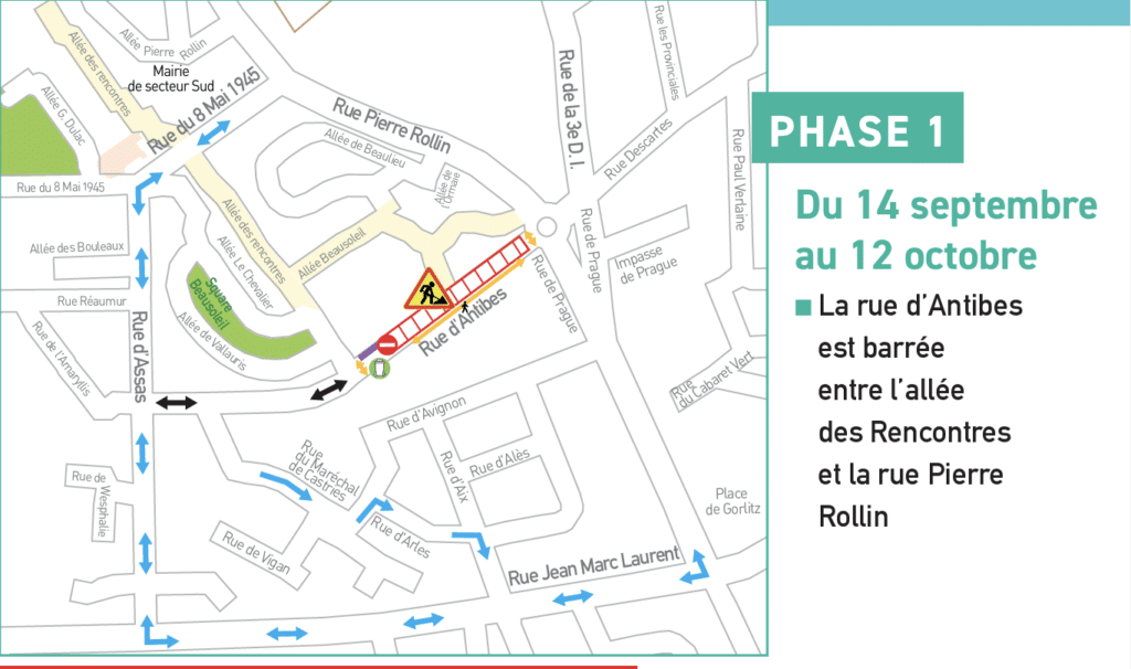 Rue d'Antibes - Travaux phase 1